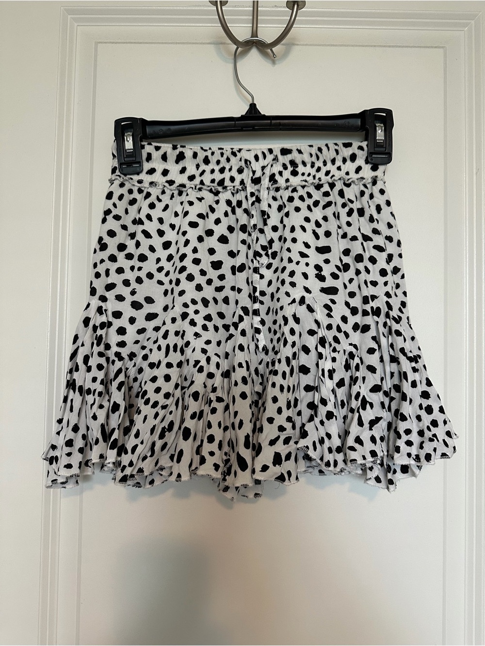 Black & White Print Ruffle Skirt